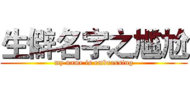 生僻名字之尴尬 (my name is embrassing)