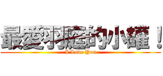 最愛羽庭的小罐！ (I Love You)