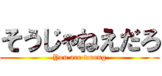 そうじゃねえだろ (You are wrong)