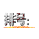 排号： (a row number)