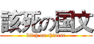 該死の国文 (bitch on chinese)