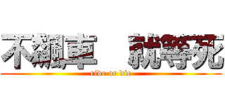 不飆車  就等死 (ride or die)