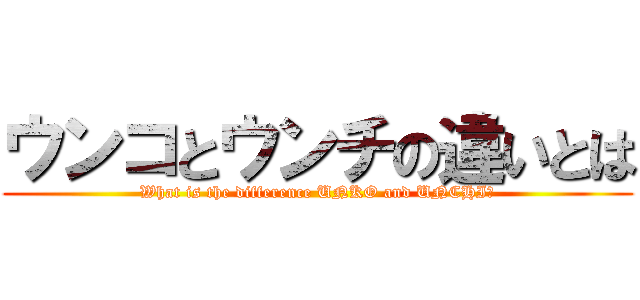 ウンコとウンチの違いとは (What is the difference UNKO and UNCHI?)