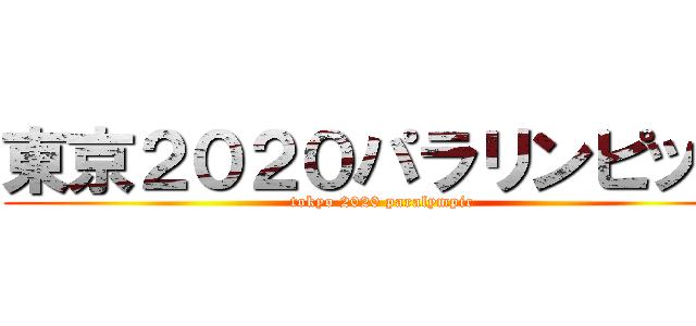 東京２０２０パラリンピック (tokyo 2020 paralympic)