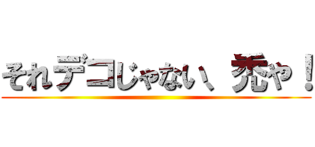 それデコじゃない、禿や！ ()