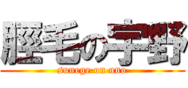脛毛の宇野 (sunege on uno)