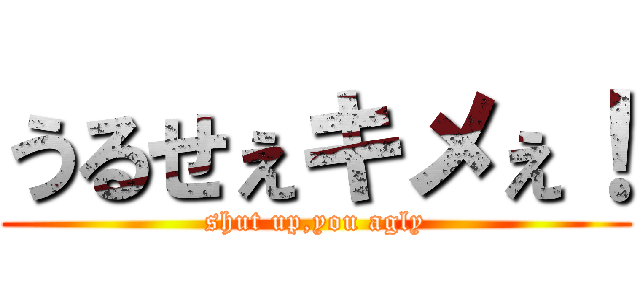 うるせぇキメぇ！ (shut up,you agly)