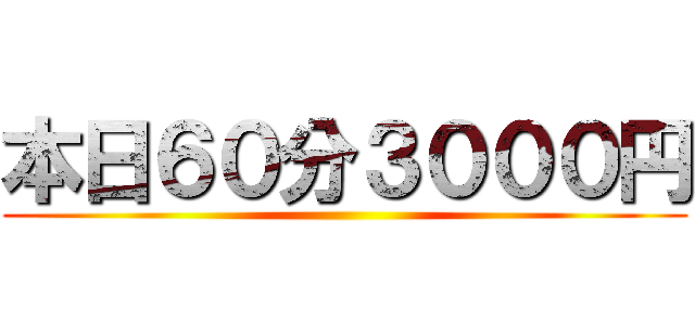 本日６０分３０００円 ()