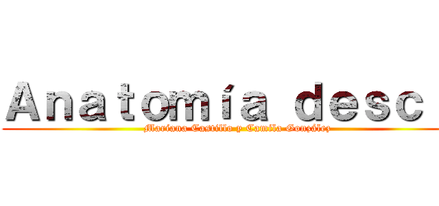 Ａｎａｔｏｍíａ ｄｅｓｃｒｉ (Mariana Castillo y Camila González)