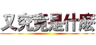又究竟是什麽 ()
