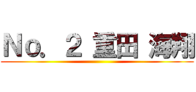 Ｎｏ．２ 重田 海翔 ()