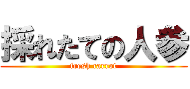 採れたての人参 (fresh carrot)