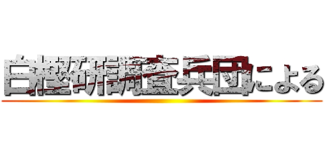 白樫研調査兵団による ()