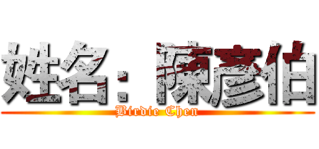 姓名：陳彥伯 (Birdie Chen)