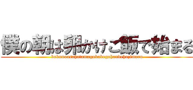 僕の朝は卵かけご飯で始まる (bokunoasahatamagokakegohandehazimaru)