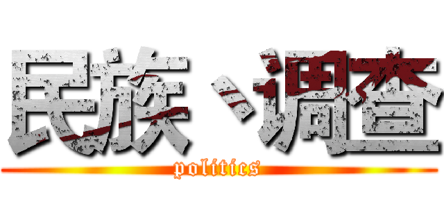 民族丶调查 (politics)