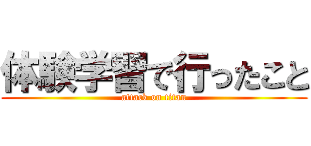 体験学習で行ったこと (attack on titan)