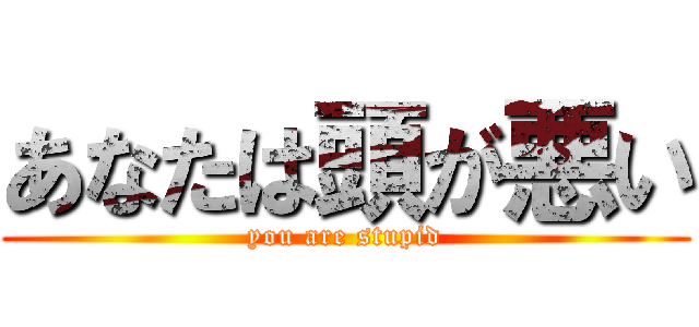 あなたは頭が悪い (you are stupid)