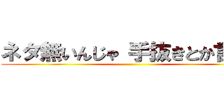 ネタ無いんじゃ 手抜きとか言うな ()