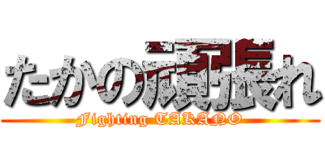 たかの頑張れ (Fighting TAKANO)