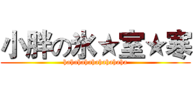 小胖の氷★室★寒 (hahahahahahahahaha)
