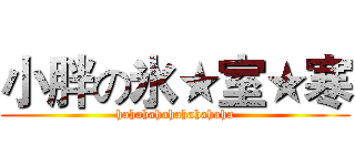 小胖の氷★室★寒 (hahahahahahahahaha)