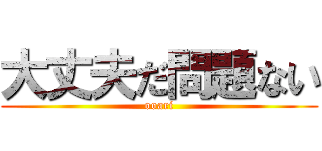 大丈夫だ問題ない (ooari)