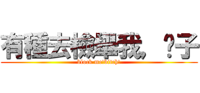 有種去檢舉我，婊子 (block me!bitch!)
