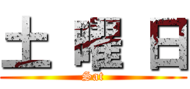 土 曜 日 (Sat)