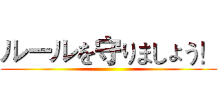 ルールを守りましょう！ ()