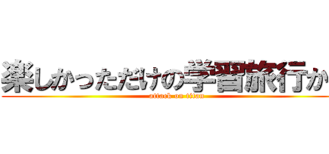 楽しかっただけの学習旅行か？ (attack on titan)