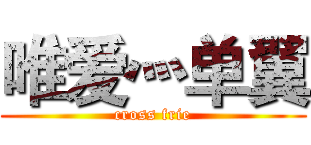 唯爱灬单翼 (cross frie)