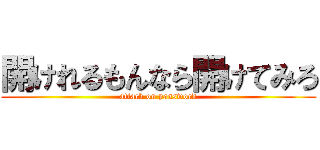 開けれるもんなら開けてみろ (attack on password)