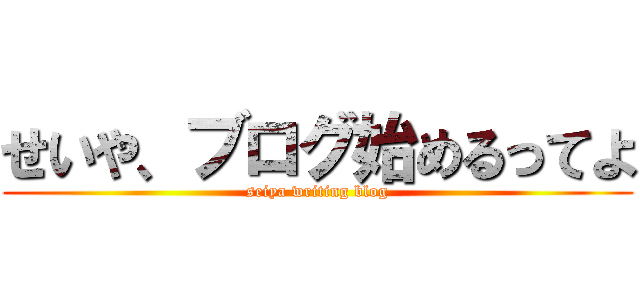 せいや、ブログ始めるってよ (seiya writing blog)