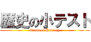 歴史の小テスト (Exam of History)