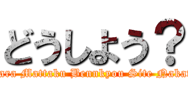 どうしよう？ (Sakki Kara Mattaku Bennkyou Site Nakattaaaaaa)