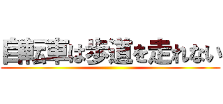 自転車は歩道を走れない ()