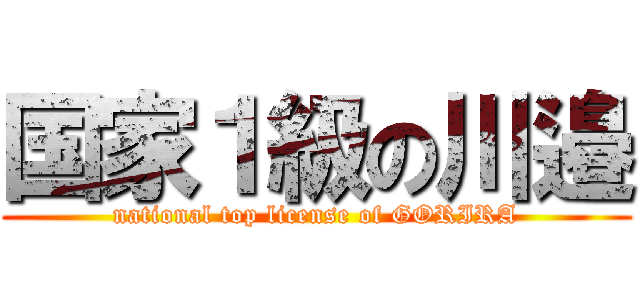 国家１級の川邉 (national top license of GORIRA)