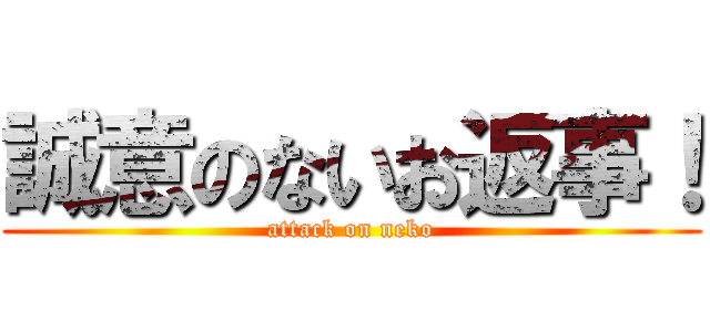 誠意のないお返事！ (attack on neko)