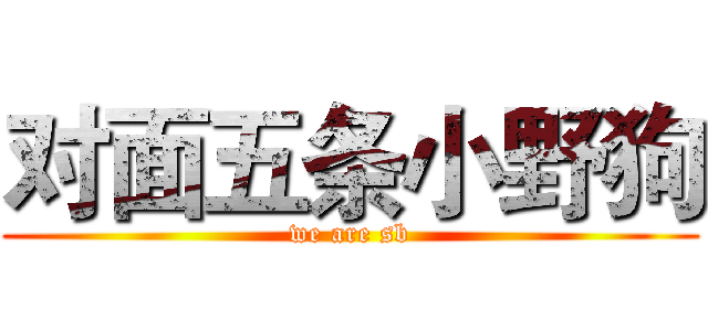 对面五条小野狗 (we are sb)