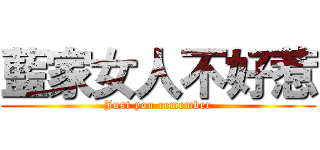 藍家女人不好惹 (Just you remember)