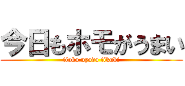 今日もホモがうまい (tioko nyodo tikubi)