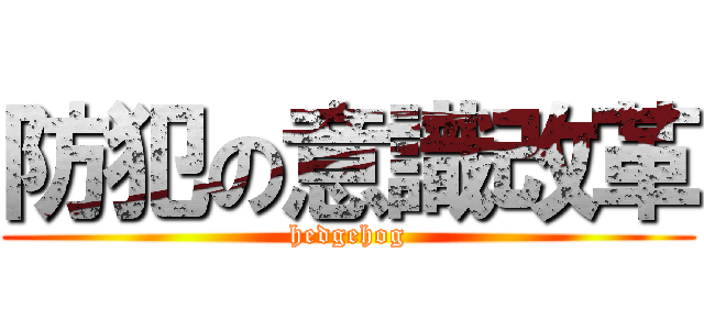 防犯の意識改革 (hedgehog)