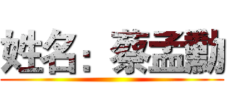 姓名：蔡孟勳 ()