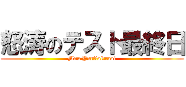 怒涛のテスト最終日 (Mou Yaritakunai)