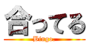 合ってる (Bingo.)