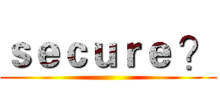 ｓｅｃｕｒｅ ？ ()