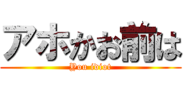 アホかお前は (You idiot)
