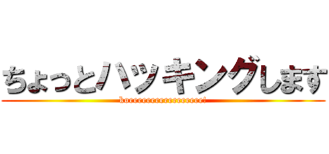 ちょっとハッキングします (koeeeeeeeeeeeeeeeee!)