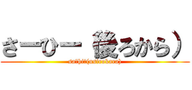 さーひー（後ろから） (saーhiー(usirokara))
